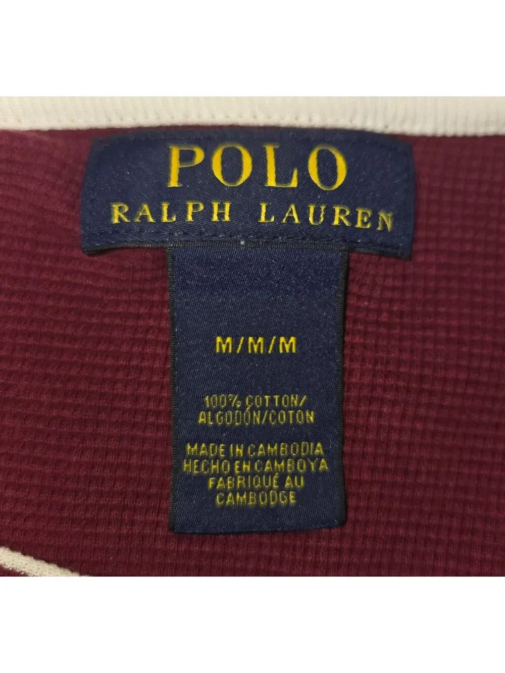 Polo Ralph Lauren Maroon Thermal Shirt Medium